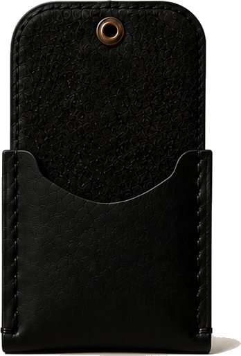 The Field Wallet in Black leather, open
