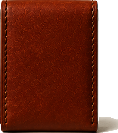The Field Wallet in Cognac leather, back