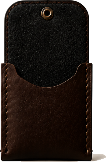 The Field Wallet in Brown leather, open