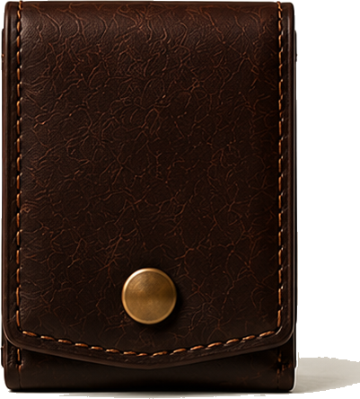 The Field Wallet in Brown leather, closed