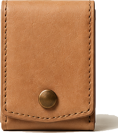 The Field Wallet in Natural leather, closed
