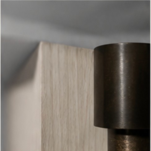 White oak and bronze, edge to edge